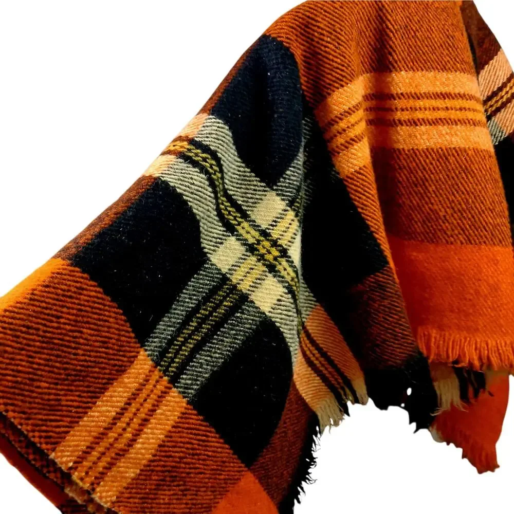 VTG Lambs Wool Tartan Plaid Campfire Blanket – 86
